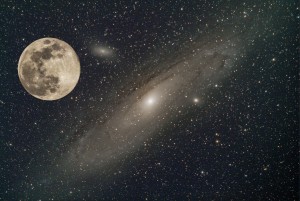 Andromeda with the Moon